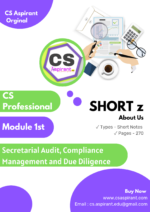 SECRETARIAL AUDIT COMPLIANCE MANAGEMENT AND DUE DILIGENCE Short Notes | CS PROF.