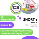 Corporate Restructuring, Insolvency Liquidation & Winding-up (PART 2) CS PROF.