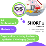 Corporate Restructuring, Insolvency Liquidation & Winding-up (PART 1) CS PROF.