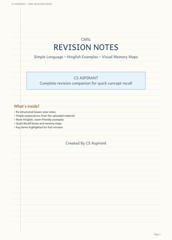 CMSL Revision Notes - Free Download PDF - CS Executive